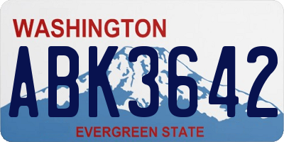 WA license plate ABK3642