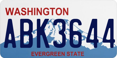 WA license plate ABK3644