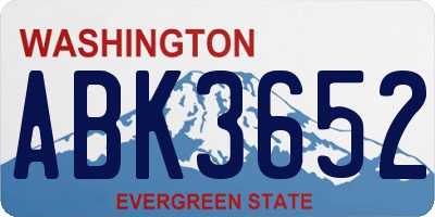 WA license plate ABK3652