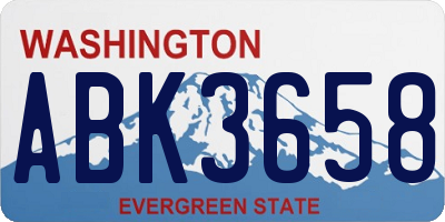 WA license plate ABK3658