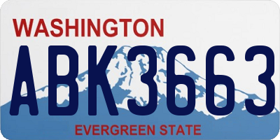 WA license plate ABK3663