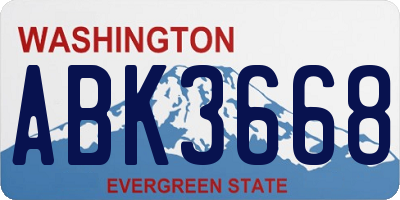 WA license plate ABK3668