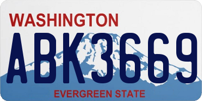 WA license plate ABK3669