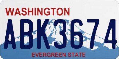 WA license plate ABK3674