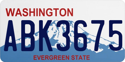 WA license plate ABK3675