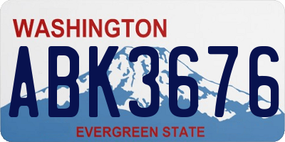 WA license plate ABK3676