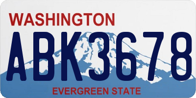 WA license plate ABK3678