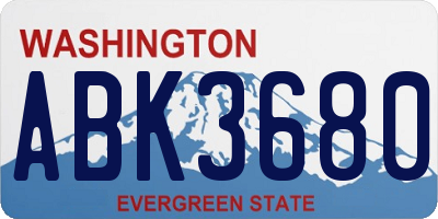 WA license plate ABK3680