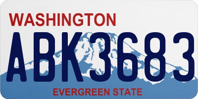 WA license plate ABK3683