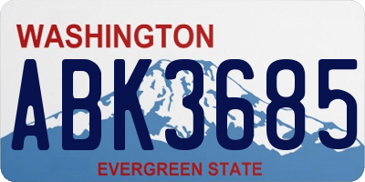 WA license plate ABK3685