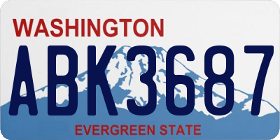 WA license plate ABK3687