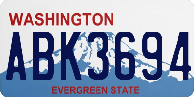 WA license plate ABK3694