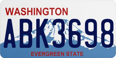 WA license plate ABK3698