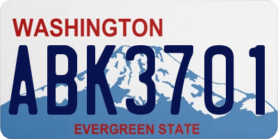 WA license plate ABK3701