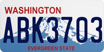 WA license plate ABK3703
