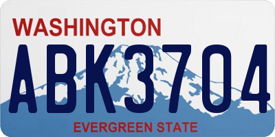 WA license plate ABK3704