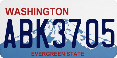 WA license plate ABK3705