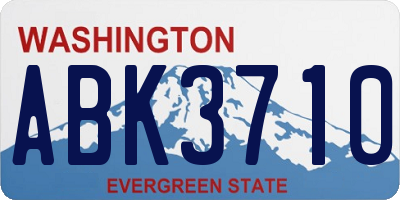 WA license plate ABK3710