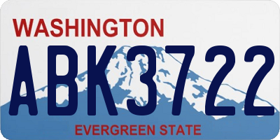 WA license plate ABK3722