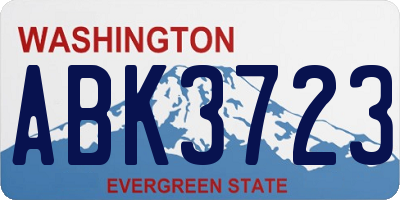 WA license plate ABK3723