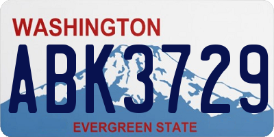 WA license plate ABK3729