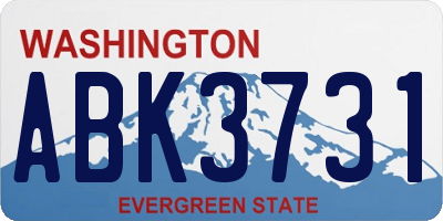 WA license plate ABK3731