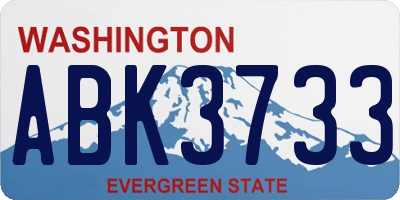 WA license plate ABK3733