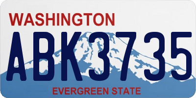 WA license plate ABK3735