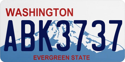 WA license plate ABK3737