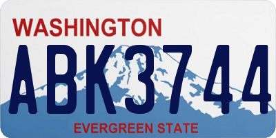 WA license plate ABK3744