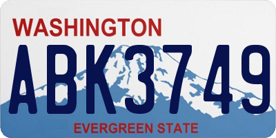 WA license plate ABK3749