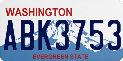WA license plate ABK3753