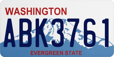 WA license plate ABK3761