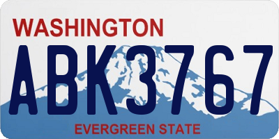 WA license plate ABK3767