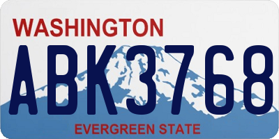 WA license plate ABK3768