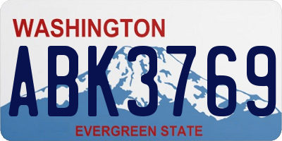 WA license plate ABK3769