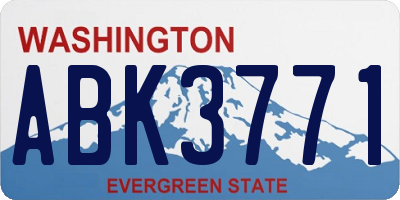 WA license plate ABK3771