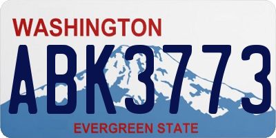 WA license plate ABK3773