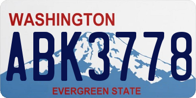 WA license plate ABK3778