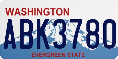 WA license plate ABK3780