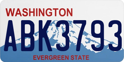 WA license plate ABK3793