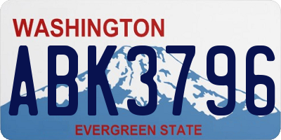 WA license plate ABK3796
