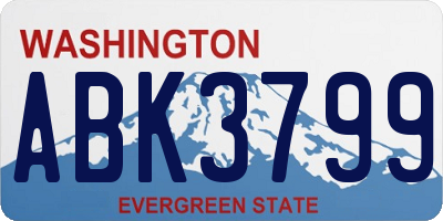 WA license plate ABK3799
