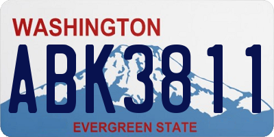 WA license plate ABK3811