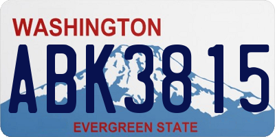 WA license plate ABK3815