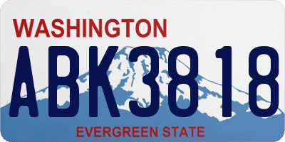 WA license plate ABK3818