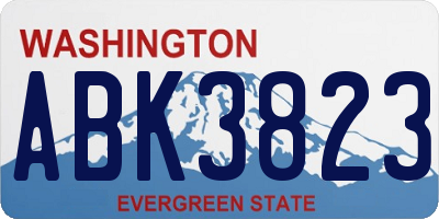 WA license plate ABK3823
