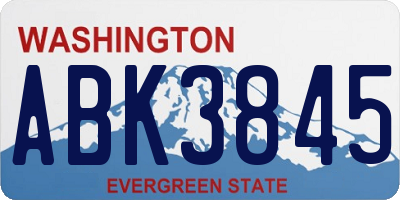 WA license plate ABK3845