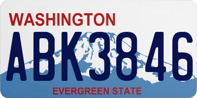 WA license plate ABK3846