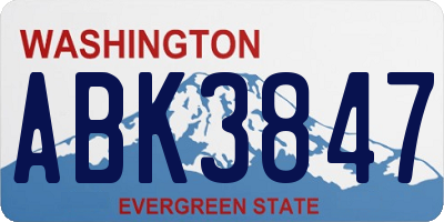 WA license plate ABK3847